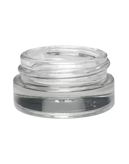 Clear Straight Round Glass Concentrate Jar